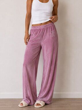 Y2K Juicy Couture Bubblegum Pink Velour‎ Track Pants Size Small